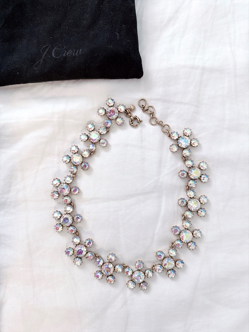 J. Crew Iridescent Crystal Floral Necklace - Multicolor